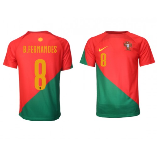 Portugal Bruno Fernandes #8 Hjemmebanetrøje VM 2022 Kort ærmer